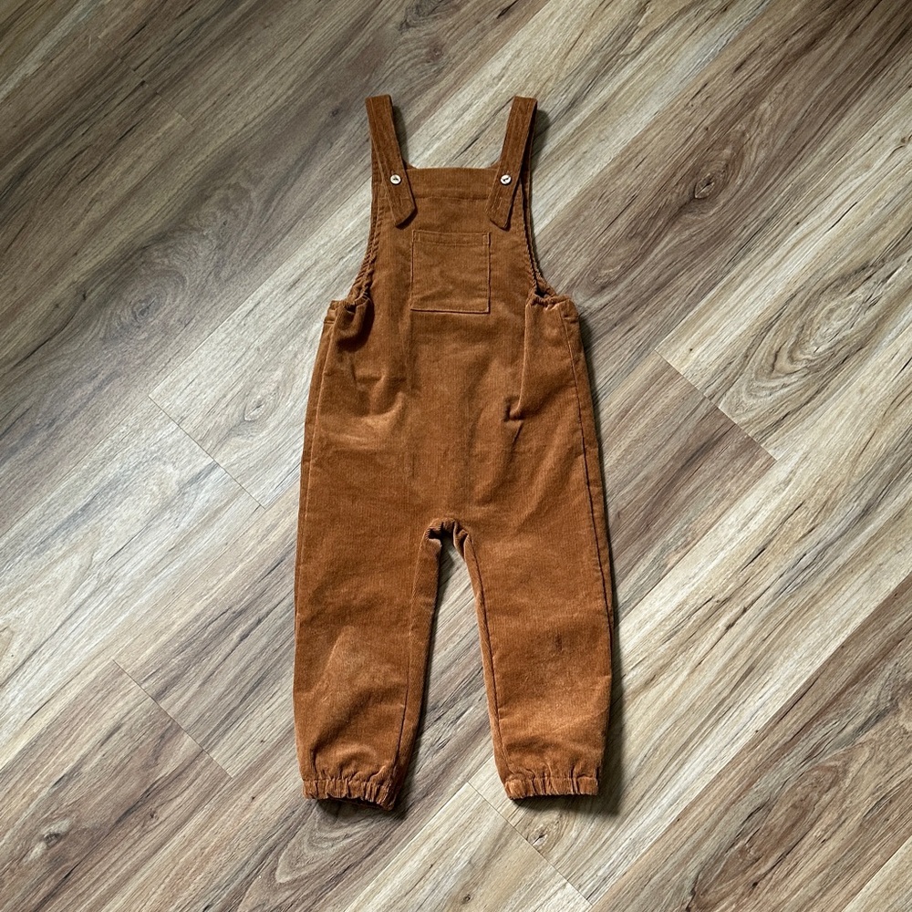 Kids Cinnamon Corduroy Overalls